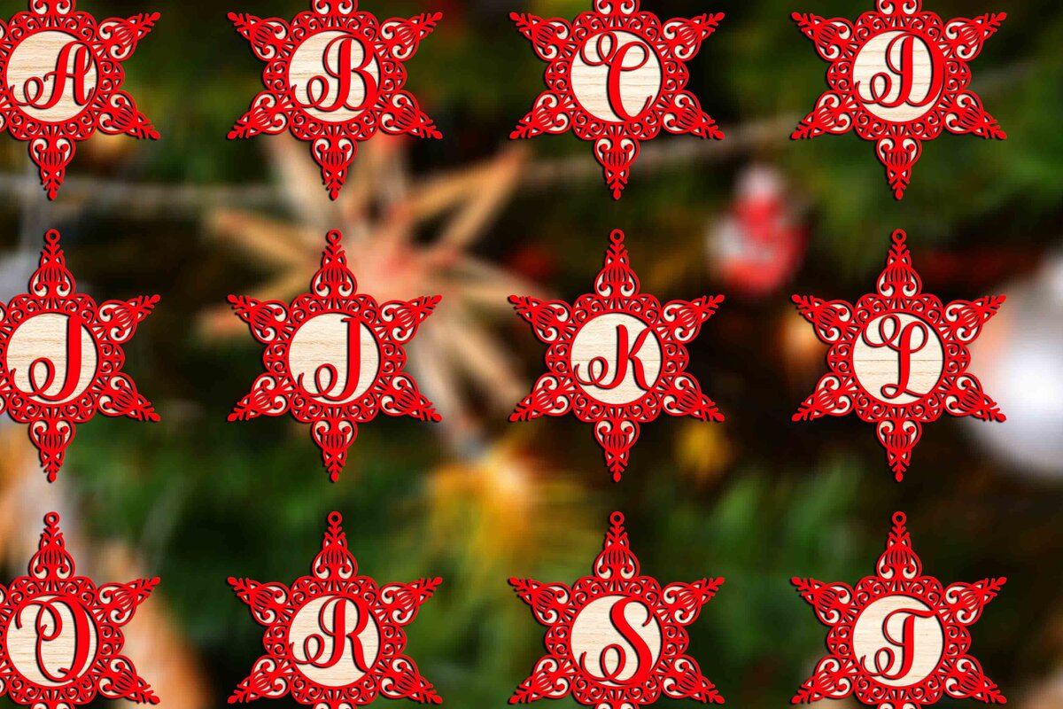 Intra απο ξύλο plywood 3mm-4mm πάχος Χριστουγεννιάτικες μπάλες διακοσμήσεις Alphabe Δίασταση 4x4 cm INTRAFABR-78494168