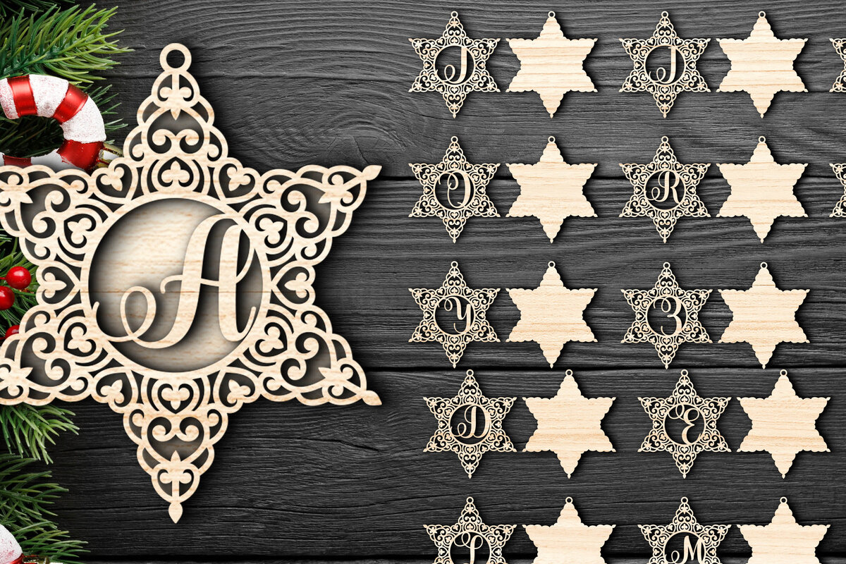 Intra απο ξύλο plywood 3mm-4mm πάχος Χριστουγεννιάτικες μπάλες διακοσμήσεις Alphabe Δίασταση 4x4 cm INTRAFABR-78495965