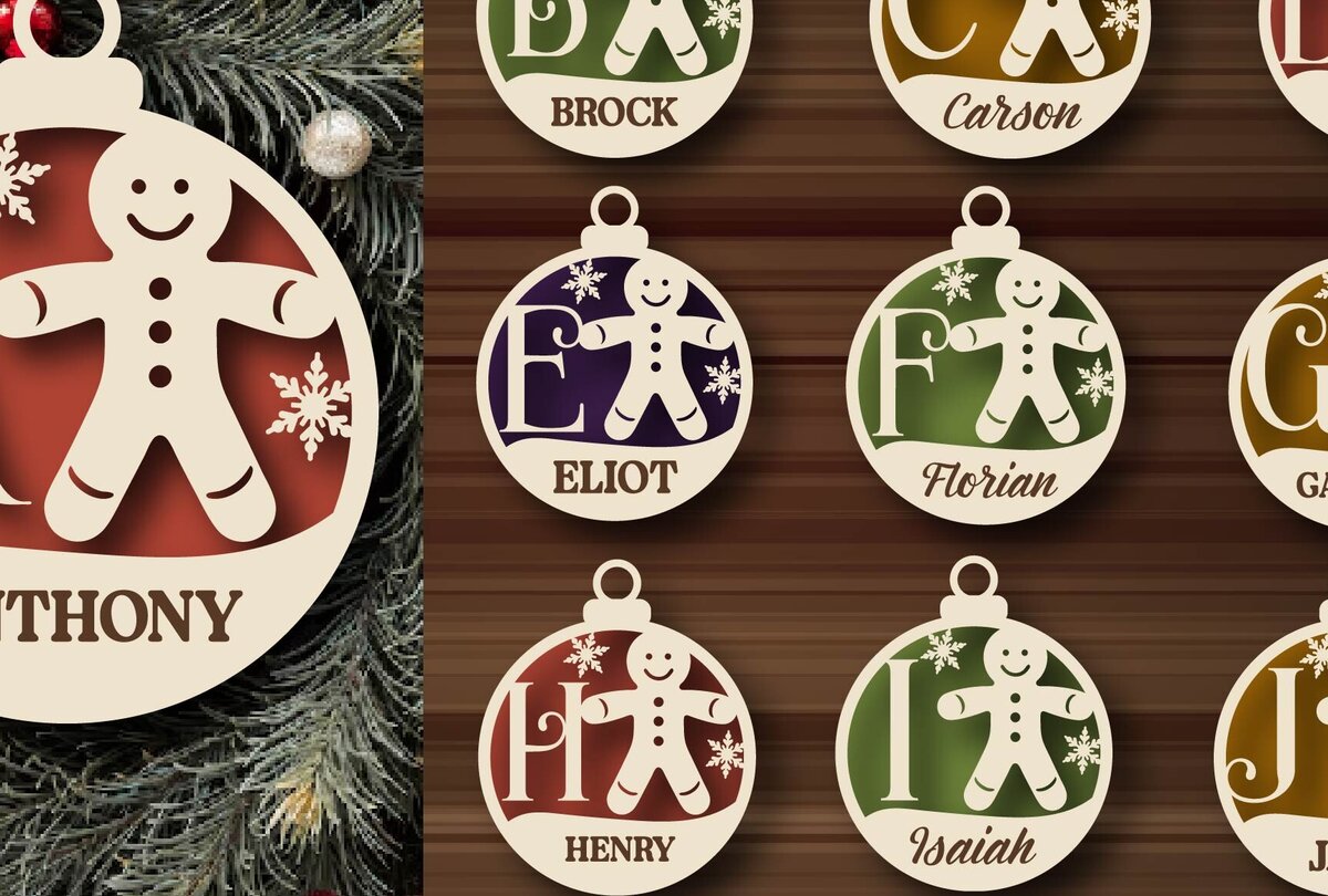 Intra απο ξύλο plywood 3mm-4mm πάχος Χριστουγεννιάτικες Μπάλες , Μονόγραμμα Δίασταση 20x30 cm INTRAFABR-108465042