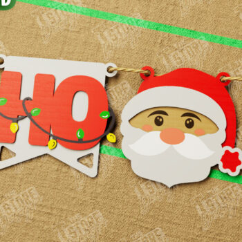 Intra απο ξύλο plywood 3mm-4mm πάχος Χριστουγεννιάτικο Banner | Χριστουγεννιάτικη γιρλάντα Δίασταση 15x15 cm INTRAFABR-108904019 - Image 1