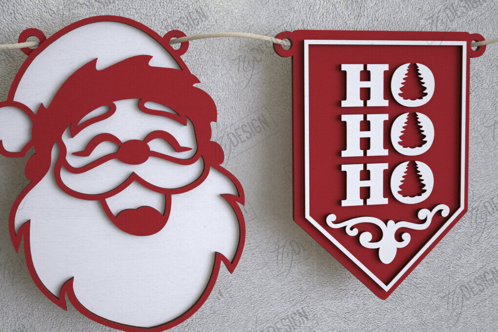 Intra απο ξύλο plywood 3mm-4mm πάχος Χριστουγεννιάτικο Banner | Γιρλάντα διακοπών | CNC Δίασταση 15x15 cm INTRAFABR-109751385