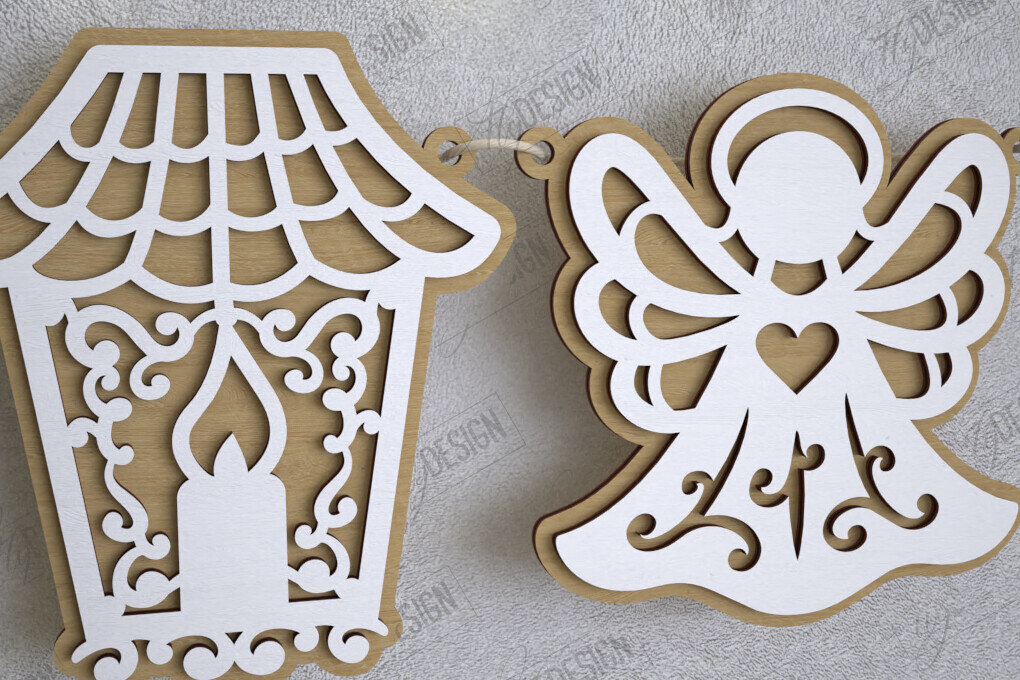 Intra απο ξύλο plywood 3mm-4mm πάχος Χριστουγεννιάτικο Banner | Γιρλάντα διακοπών | CNC Δίασταση 15x15 cm INTRAFABR-109751411