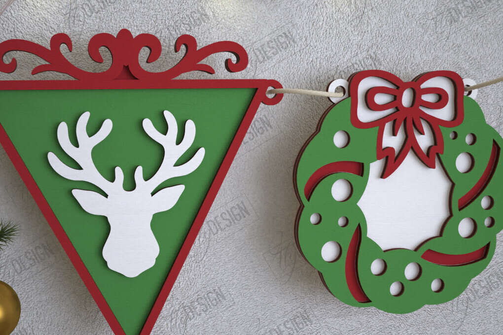 Intra απο ξύλο plywood 3mm-4mm πάχος Χριστουγεννιάτικο Banner | Γιρλάντα διακοπών | CNC Δίασταση 15x15 cm INTRAFABR-109751422