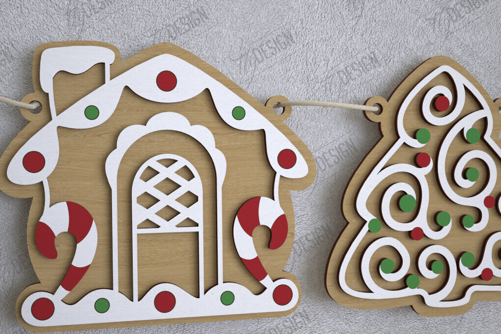 Intra απο ξύλο plywood 3mm-4mm πάχος Χριστουγεννιάτικο Banner | Γιρλάντα διακοπών | CNC Δίασταση 15x15 cm INTRAFABR-109751428