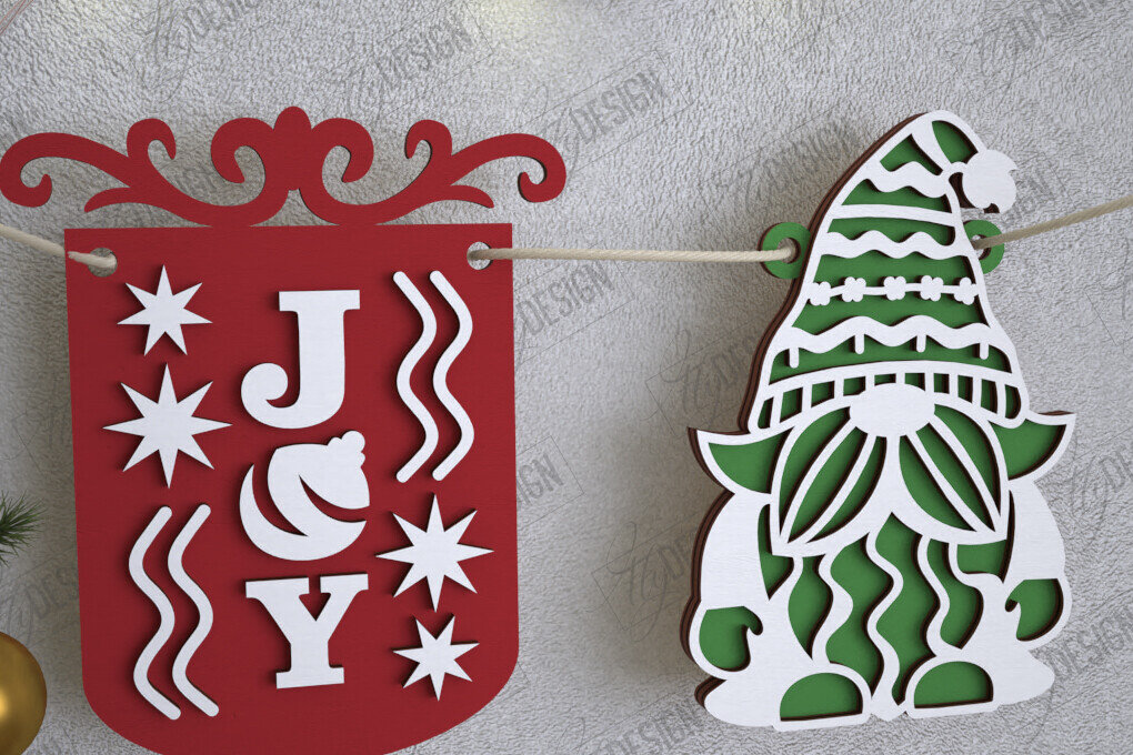 Intra απο ξύλο plywood 3mm-4mm πάχος Χριστουγεννιάτικο Banner | Γιρλάντα διακοπών | CNC Δίασταση 15x15 cm INTRAFABR-109751434