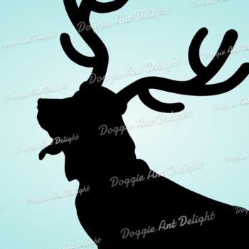 Intra απο ξύλο plywood 3mm-4mm πάχος Christmas Basset Hound Dog Τάρανδος Δίασταση 15x15 cm INTRAFABR-82728168 - Image 1