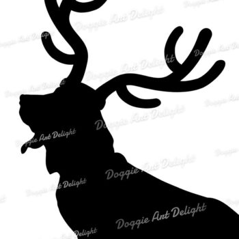 Intra απο ξύλο plywood 3mm-4mm πάχος Christmas Basset Hound Dog Τάρανδος Δίασταση 15x15 cm INTRAFABR-82728168 - Image 2