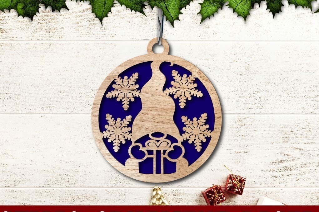 Intra απο ξύλο plywood 3mm-4mm πάχος κοπής με λέιζερ Χριστουγεννιάτικο μπιχλιμπίδι. Δίασταση 5x5 cm INTRAFABR-37925173