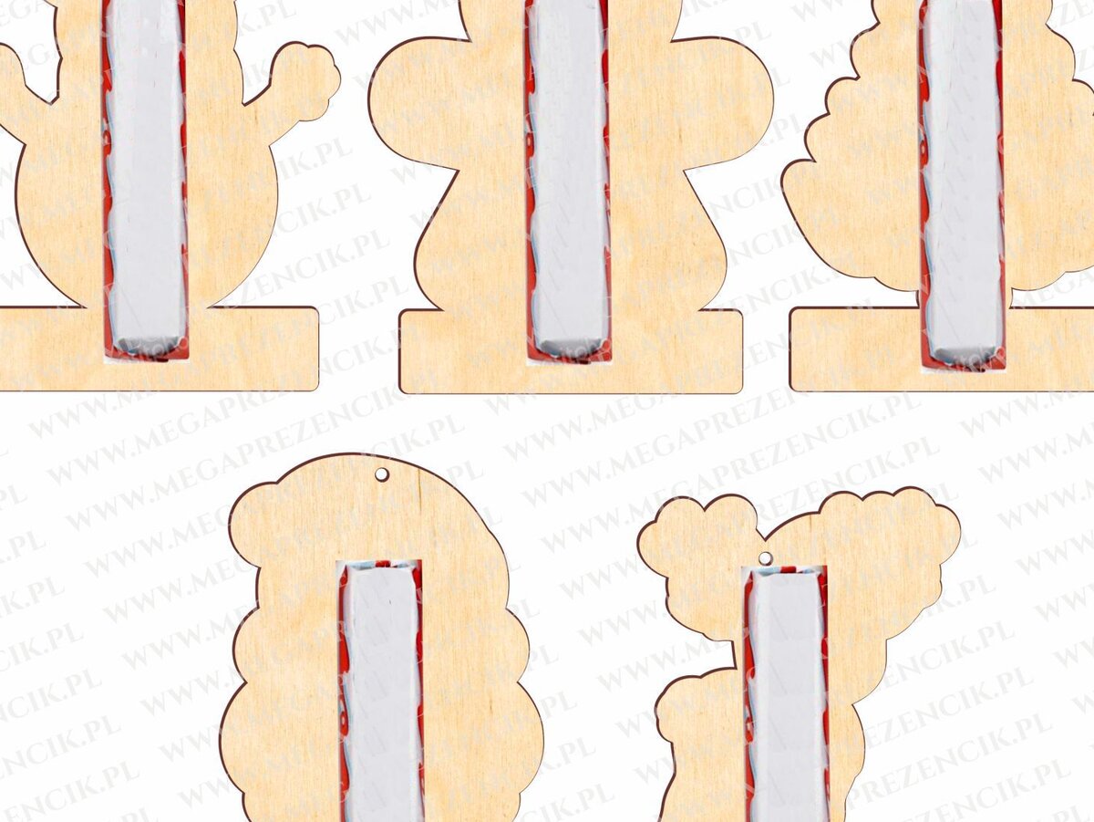 Intra απο ξύλο plywood 3mm-4mm πάχος Χριστουγεννιάτικα Μπιχλιμπίδια Προσωποποιημένα  Δίασταση 4x4 cm INTRAFABR-78281499 - Image 4