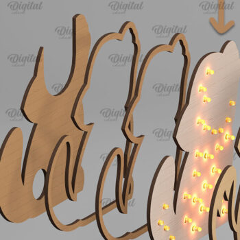 Intra απο ξύλο plywood 3mm-4mm πάχος Christmas Bear Led Nightlight  Δίασταση 15x15 cm INTRAFABR-107832766 - Image 2