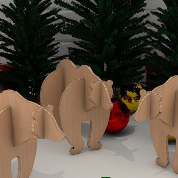 Intra απο ξύλο plywood 3mm-4mm πάχος Christmas Bear Puzzle Wood Polar Bear Δίασταση 15x15 cm INTRAFABR-40155562 - Image 1