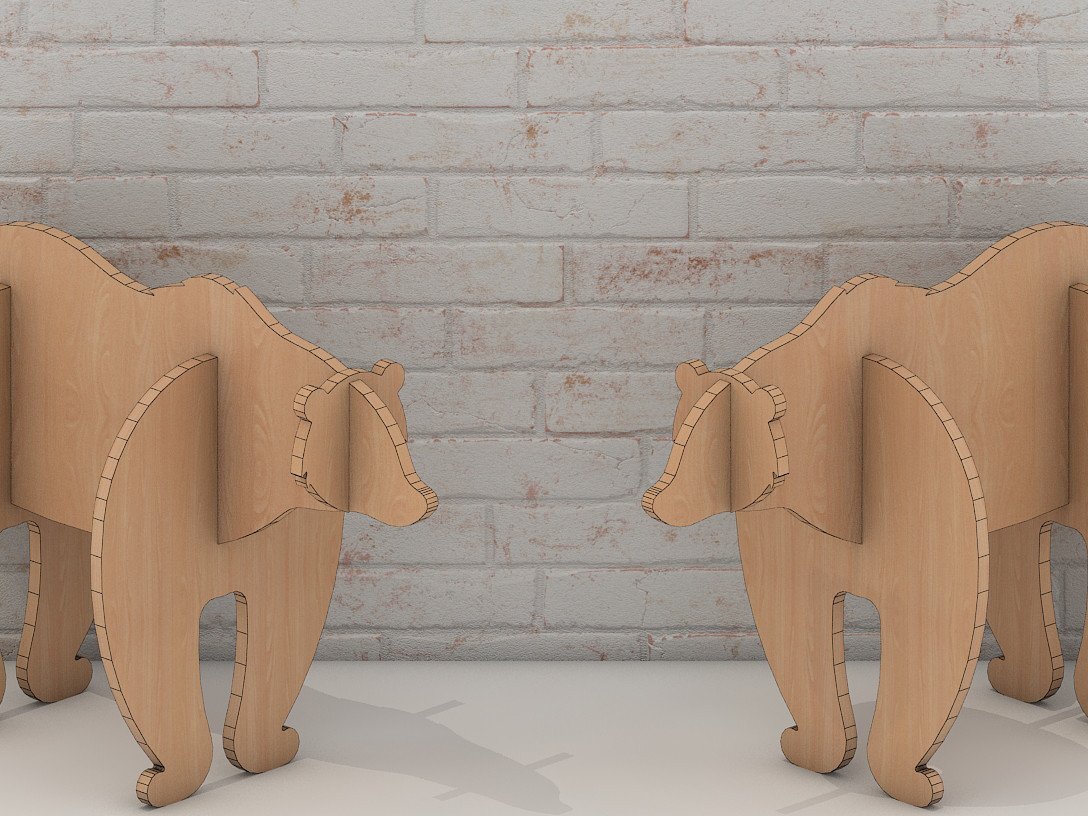Intra απο ξύλο plywood 3mm-4mm πάχος Christmas Bear Puzzle Wood Polar Bear Δίασταση 15x15 cm INTRAFABR-40155562 - Image 2