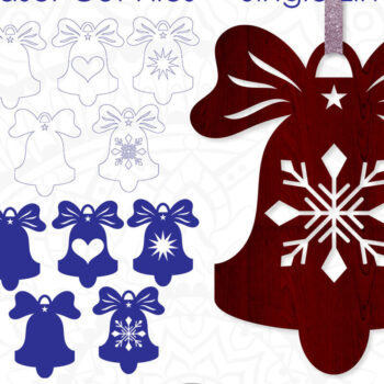 Intra απο ξύλο plywood 3mm-4mm πάχος Χριστουγεννιάτικο κουδούνι Δίασταση 15x15 cm INTRAFABR-9980801 - Image 1