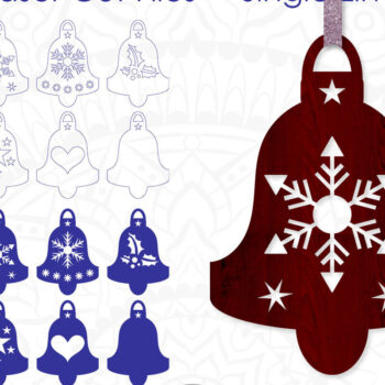 Intra απο ξύλο plywood 3mm-4mm πάχος Χριστουγεννιάτικο κουδούνι Δίασταση 15x15 cm INTRAFABR-9980459 - Image 1