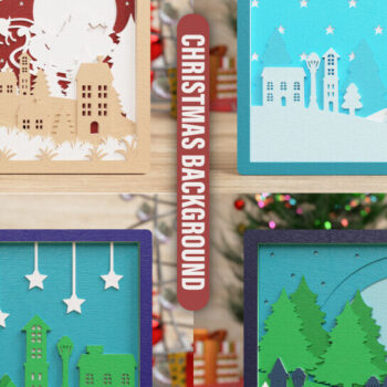 Intra απο ξύλο plywood 3mm-4mm πάχος Christmas BG 3D Cut File | ΔΕΜΑ | Δίασταση 40x40 cm INTRAFABR-77190573 - Image 1