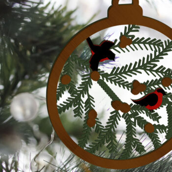 Intra απο ξύλο plywood 3mm-4mm πάχος Χριστουγεννιάτικο στολίδι για πουλί, πολλαπλών στρώσεων Δίασταση 4x4 cm INTRAFABR-85417030 - Image 1