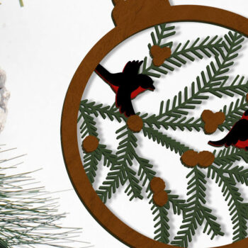 Intra απο ξύλο plywood 3mm-4mm πάχος Χριστουγεννιάτικο στολίδι για πουλί, πολλαπλών στρώσεων Δίασταση 4x4 cm INTRAFABR-85417030 - Image 2