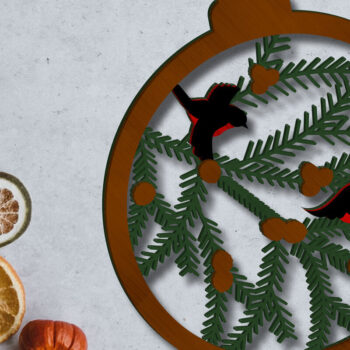 Intra απο ξύλο plywood 3mm-4mm πάχος Χριστουγεννιάτικο στολίδι για πουλί, πολλαπλών στρώσεων Δίασταση 4x4 cm INTRAFABR-85417030 - Image 3