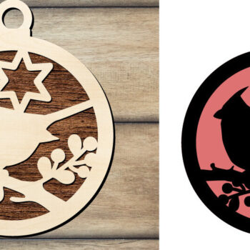 Intra απο ξύλο plywood 3mm-4mm πάχος Christmas Bird, Winter Δίασταση 15x15 cm INTRAFABR-83010360 - Image 1