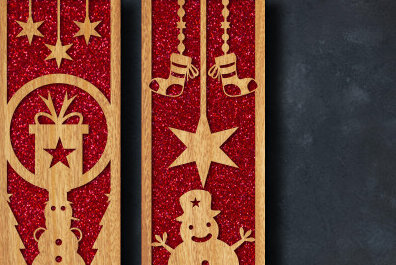 Intra απο ξύλο plywood 3mm-4mm πάχος Christmas Bookmark Cut  Δίασταση 15x15 cm INTRAFABR-82751177