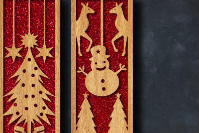 Intra απο ξύλο plywood 3mm-4mm πάχος Christmas Bookmark Cut  Δίασταση 15x15 cm INTRAFABR-82751189