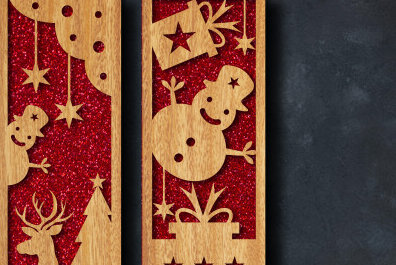 Intra απο ξύλο plywood 3mm-4mm πάχος Christmas Bookmark Cut  Δίασταση 15x15 cm INTRAFABR-82751207