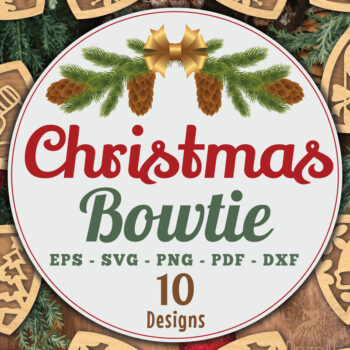 Intra απο ξύλο plywood 3mm-4mm πάχος Χριστουγεννιάτικο παπιγιόν Δίασταση 15x15 cm INTRAFABR-112075672 - Image 1