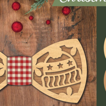 Intra απο ξύλο plywood 3mm-4mm πάχος Χριστουγεννιάτικο παπιγιόν με λέιζερ 10 Δίασταση 15x15 cm INTRAFABR-112075576 - Image 1