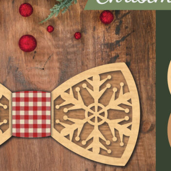 Intra απο ξύλο plywood 3mm-4mm πάχος Χριστουγεννιάτικο παπιγιόν 2 Δίασταση 15x15 cm INTRAFABR-112075222 - Image 1