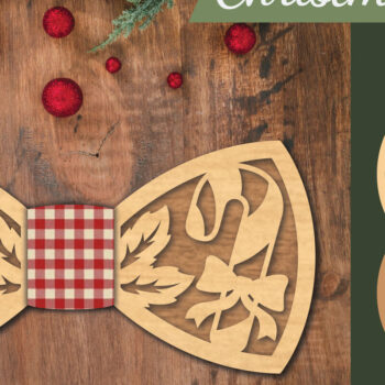 Intra απο ξύλο plywood 3mm-4mm πάχος Χριστουγεννιάτικο παπιγιόν 4 Δίασταση 15x15 cm INTRAFABR-112075313 - Image 1