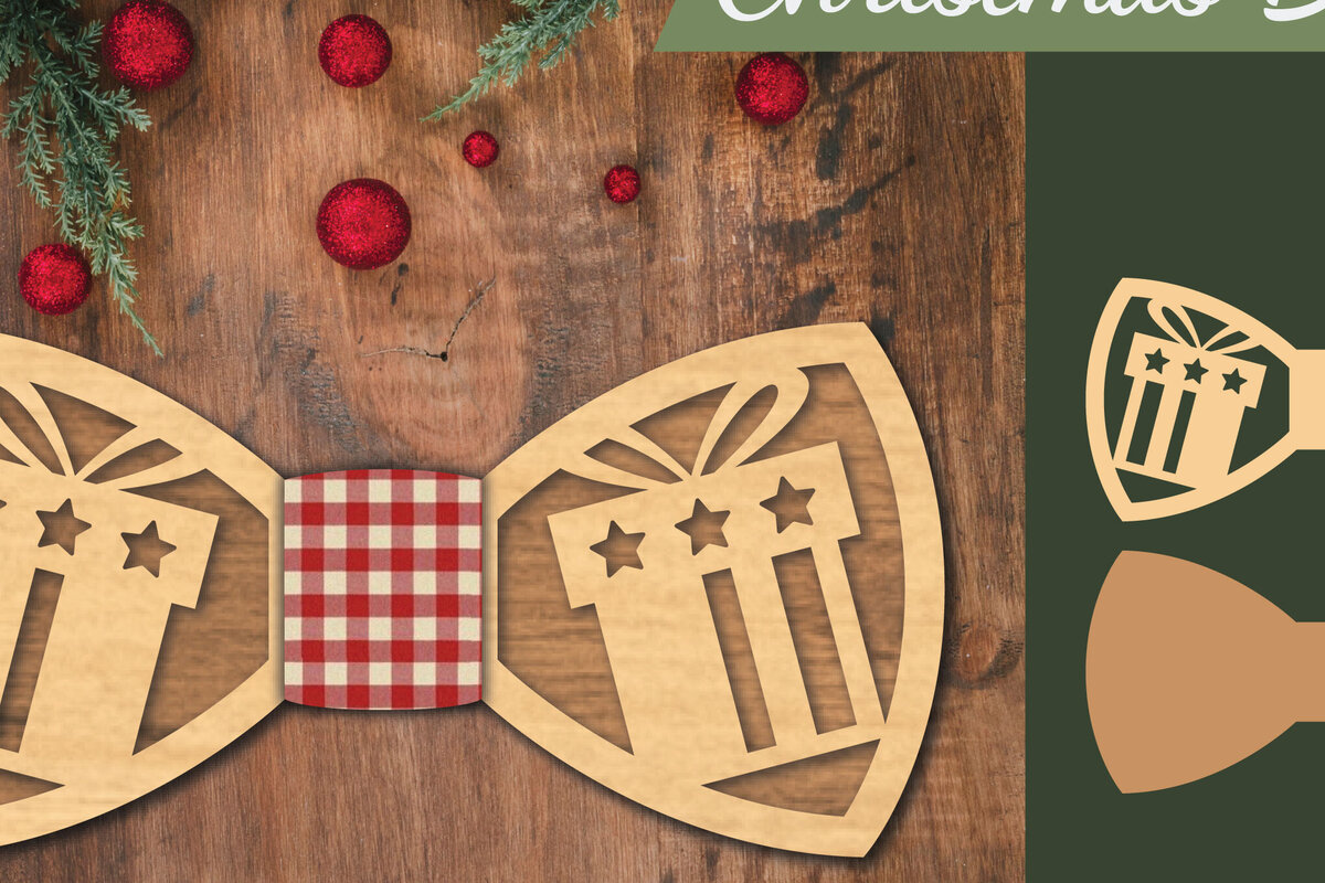 Intra απο ξύλο plywood 3mm-4mm πάχος Χριστουγεννιάτικο παπιγιόν με λέιζερ 8 Δίασταση 15x15 cm INTRAFABR-112075517