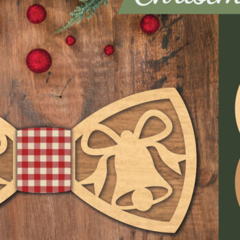 Intra απο ξύλο plywood 3mm-4mm πάχος Χριστουγεννιάτικο παπιγιόν 9 Δίασταση 15x15 cm INTRAFABR-112075552 - Image 1