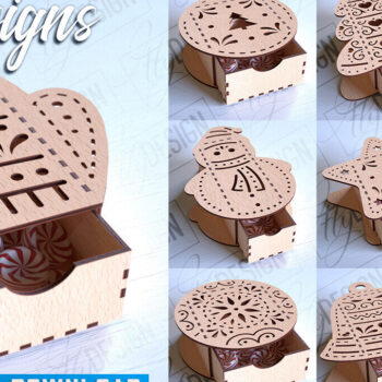 Intra απο ξύλο plywood 3mm-4mm πάχος Χριστουγεννιάτικο κουτί | CNC Δίασταση 15x15 cm INTRAFABR-86168292 - Image 1