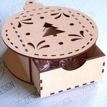 Intra απο ξύλο plywood 3mm-4mm πάχος Χριστουγεννιάτικο κουτί | CNC Δίασταση 15x15 cm INTRAFABR-86168292 - Image 4