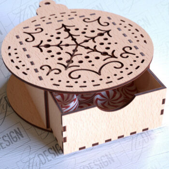 Intra απο ξύλο plywood 3mm-4mm πάχος Χριστουγεννιάτικο κουτί | CNC Δίασταση 15x15 cm INTRAFABR-86168292 - Image 5