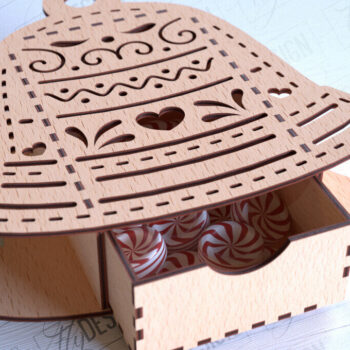 Intra απο ξύλο plywood 3mm-4mm πάχος Χριστουγεννιάτικο κουτί | CNC Δίασταση 15x15 cm INTRAFABR-86168292 - Image 6