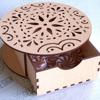 Intra απο ξύλο plywood 3mm-4mm πάχος Χριστουγεννιάτικο κουτί | CNC Δίασταση 15x15 cm INTRAFABR-86168292 - Image 7