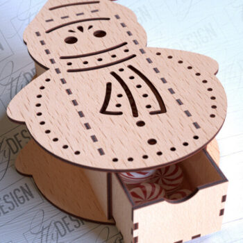 Intra απο ξύλο plywood 3mm-4mm πάχος Χριστουγεννιάτικο κουτί | CNC Δίασταση 15x15 cm INTRAFABR-86166972 - Image 1