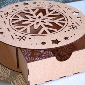 Intra απο ξύλο plywood 3mm-4mm πάχος Χριστουγεννιάτικο κουτί | CNC Δίασταση 15x15 cm INTRAFABR-86353767 - Image 4