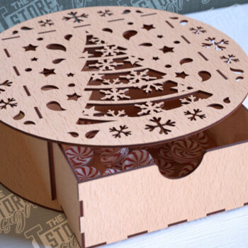 Intra απο ξύλο plywood 3mm-4mm πάχος Χριστουγεννιάτικο κουτί | CNC Δίασταση 15x15 cm INTRAFABR-86353767 - Image 6