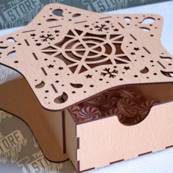 Intra απο ξύλο plywood 3mm-4mm πάχος Χριστουγεννιάτικο κουτί | CNC Δίασταση 15x15 cm INTRAFABR-86353767 - Image 7