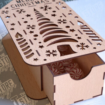 Intra απο ξύλο plywood 3mm-4mm πάχος Χριστουγεννιάτικο κουτί | CNC Δίασταση 15x15 cm INTRAFABR-86353767 - Image 8