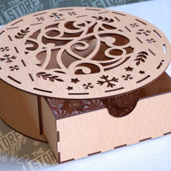 Intra απο ξύλο plywood 3mm-4mm πάχος Χριστουγεννιάτικο κουτί | CNC Δίασταση 15x15 cm INTRAFABR-86353744 - Image 1