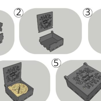 Intra απο ξύλο plywood 3mm-4mm πάχος Χριστουγεννιάτικο κουτί με λέιζερ Δίασταση 15x15 cm INTRAFABR-48285698 - Image 4