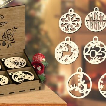 Intra απο ξύλο plywood 3mm-4mm πάχος Χριστουγεννιάτικο κουτί με λέιζερ Δίασταση 15x15 cm INTRAFABR-48285698 - Image 7