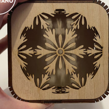 Intra απο ξύλο plywood 3mm-4mm πάχος Χριστουγεννιάτικο κουτί, πολυστρωματική διακόσμηση σπιτιού Δίασταση 15x15 cm INTRAFABR-83650461 - Image 4