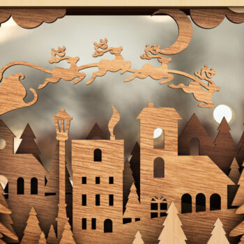 Intra απο ξύλο plywood 3mm-4mm πάχος CHRISTMAS Box κοπής με λέιζερ πολλαπλών στρώσεων Δίασταση 15x15 cm INTRAFABR-20482433 - Image 3