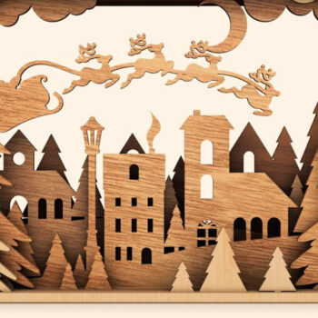 Intra απο ξύλο plywood 3mm-4mm πάχος CHRISTMAS Box κοπής με λέιζερ πολλαπλών στρώσεων Δίασταση 15x15 cm INTRAFABR-20482433 - Image 6