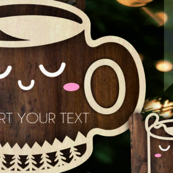 Intra απο ξύλο plywood 3mm-4mm πάχος Χριστουγεννιάτικο Κύπελλο Κακάο με λέιζερ Δίασταση 15x15 cm INTRAFABR-103518183 - Image 1