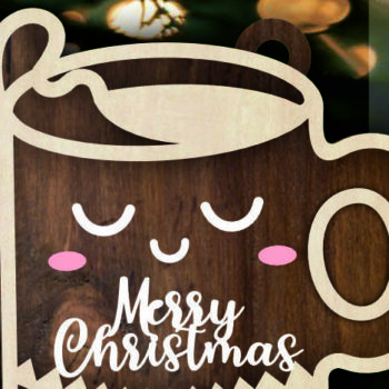 Intra απο ξύλο plywood 3mm-4mm πάχος Χριστουγεννιάτικο Κύπελλο Κακάο με λέιζερ Δίασταση 15x15 cm INTRAFABR-103518183 - Image 4